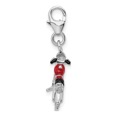 Sterling Silver 3-D Motorcycle Charm – view 3