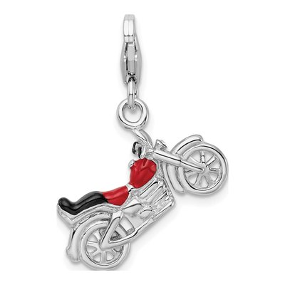 Sterling Silver 3-D Motorcycle Charm – view 4