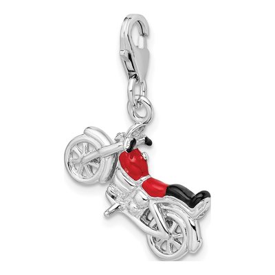 Sterling Silver 3-D Motorcycle Charm – view 5