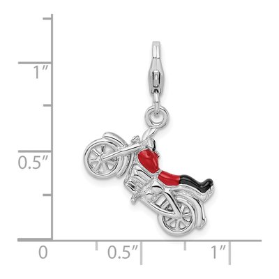 Sterling Silver 3-D Motorcycle Charm – view 6