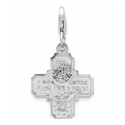Sterling Silver 4-Way Medal Charm – view 4