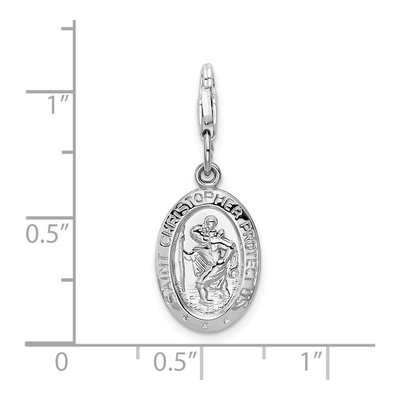 Sterling Silver Saint Christopher Medal Charm – view 5