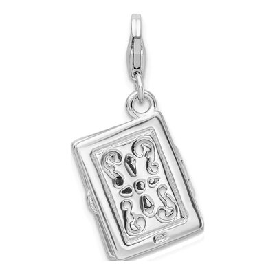 Sterling Silver 3-D Enameled Bible Charm – view 4