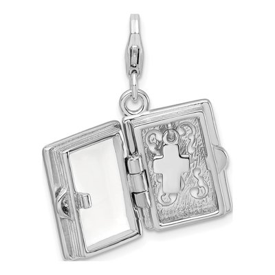 Sterling Silver 3-D Enameled Bible Charm – view 5