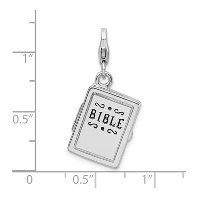 Sterling Silver 3-D Enameled Bible Charm – view 6