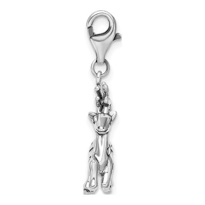 Sterling Silver 3-D Reindeer Charm – view 3