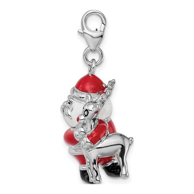 Sterling Silver Santa Reindeer Charm – view 3