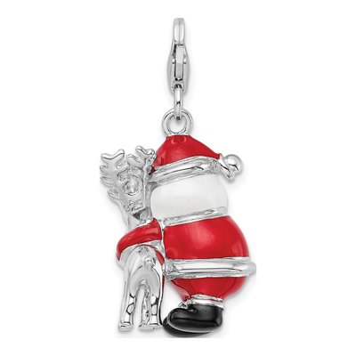 Sterling Silver Santa Reindeer Charm – view 4
