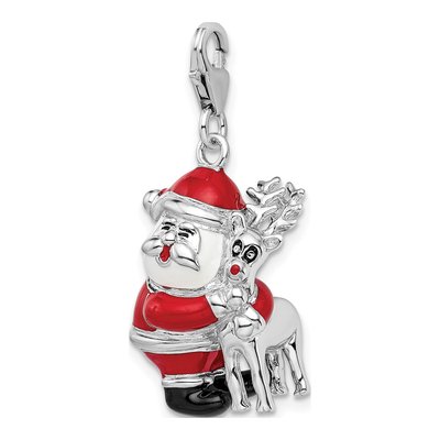 Sterling Silver Santa Reindeer Charm – view 5
