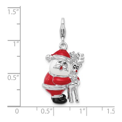Sterling Silver Santa Reindeer Charm – view 6