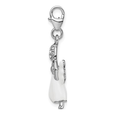 Sterling Silver Crystal Angel Charm – view 3
