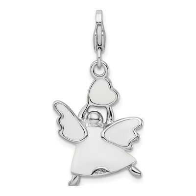 Sterling Silver Crystal Angel Charm – view 4