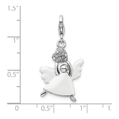 Sterling Silver Crystal Angel Charm – view 5