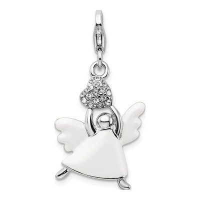 Sterling Silver Crystal Angel Charm