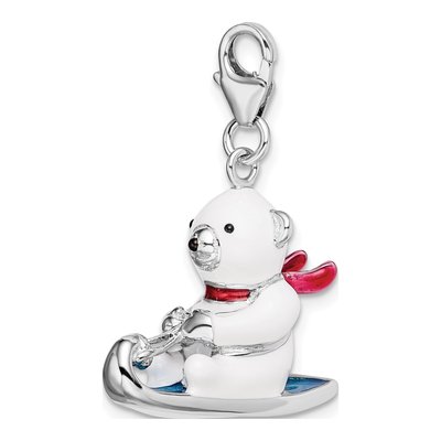 Sterling Silver Polar Bear Sled Charm – view 5