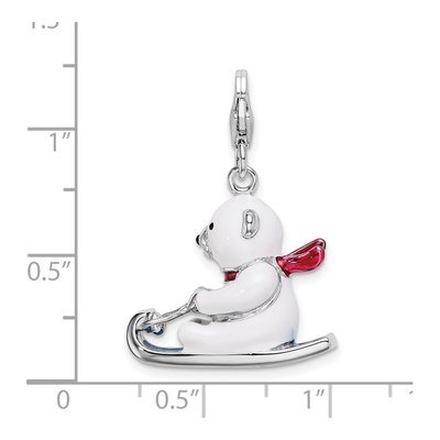 Sterling Silver Polar Bear Sled Charm – view 6