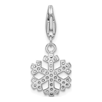 Sterling Silver CZ Snowflake Charm – view 4