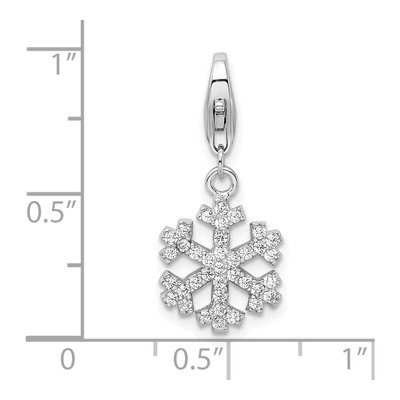 Sterling Silver CZ Snowflake Charm – view 5