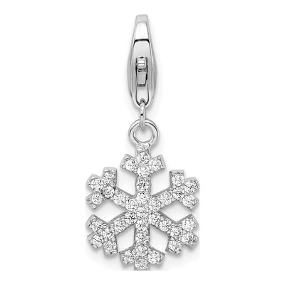 Sterling Silver CZ Snowflake Charm
