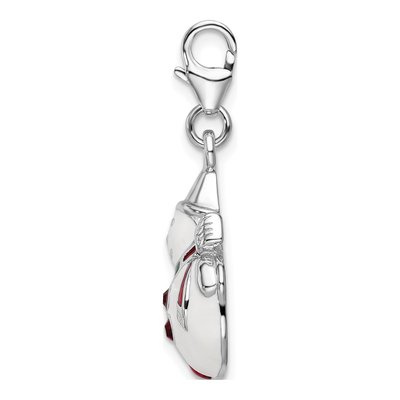 Sterling Silver Crystal Snowman Charm – view 3