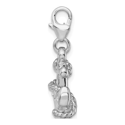 Sterling Silver Crystal Anchor Charm – view 3