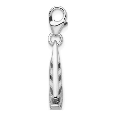 Sterling Silver Crystal 3-D Enameled Sailboat Charm – view 3