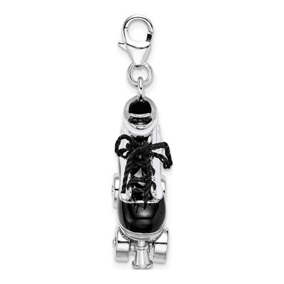Sterling Silver Crystal Roller Skate Charm – view 3