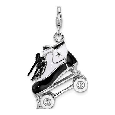 Sterling Silver Crystal Roller Skate Charm – view 4