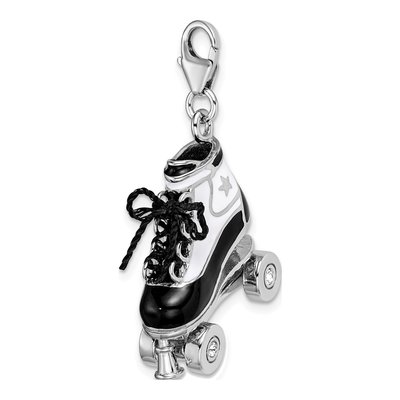 Sterling Silver Crystal Roller Skate Charm – view 5