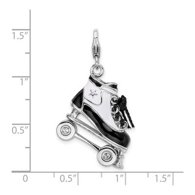 Sterling Silver Crystal Roller Skate Charm – view 6