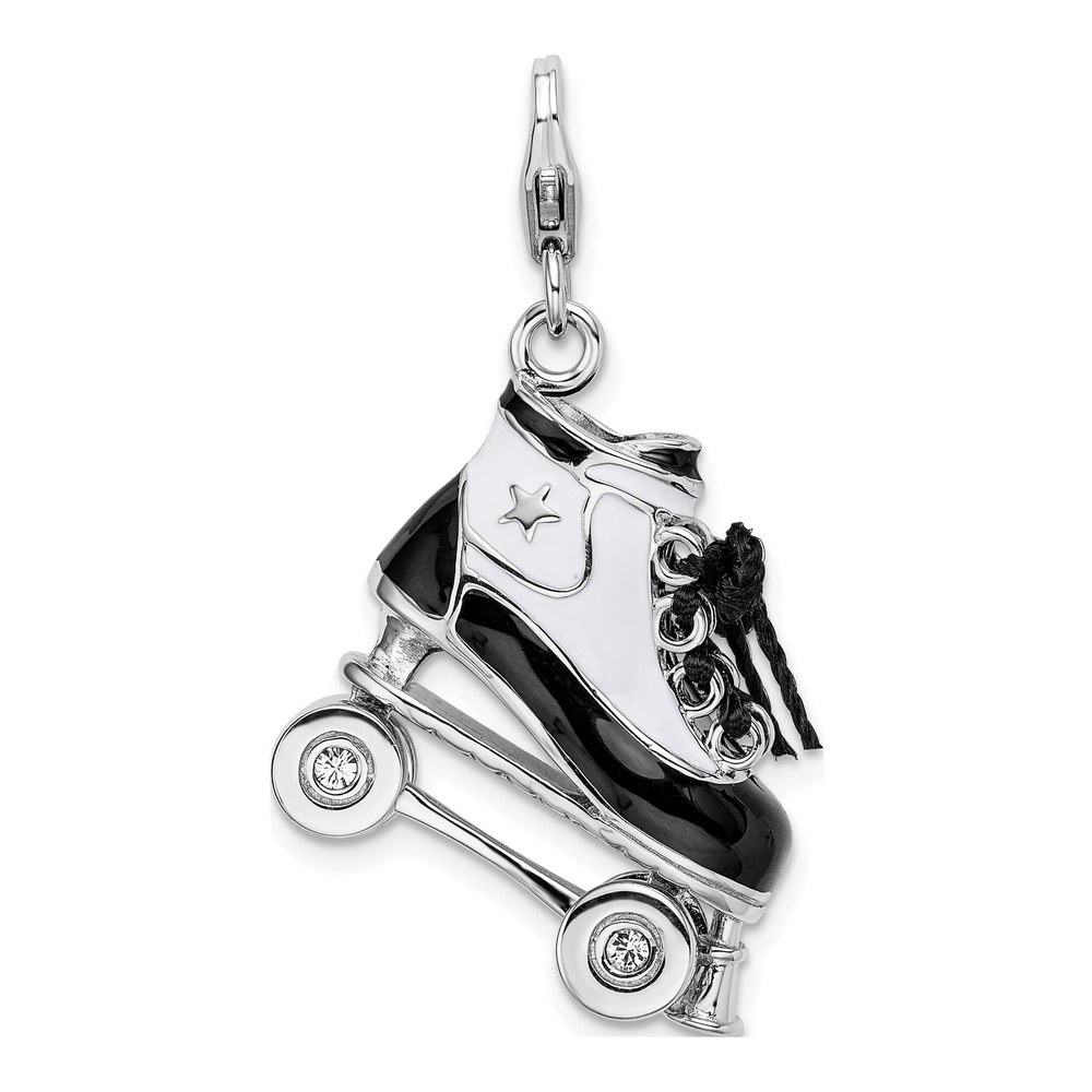 Sterling Silver Crystal Roller Skate Charm