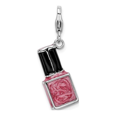 Sterling Silver Nail Polish Bottle Charm