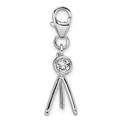 Sterling Silver Crystal Telescope Charm – view 3