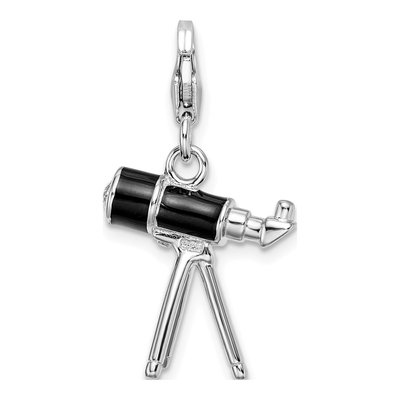 Sterling Silver Crystal Telescope Charm – view 4