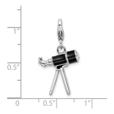 Sterling Silver Crystal Telescope Charm – view 5