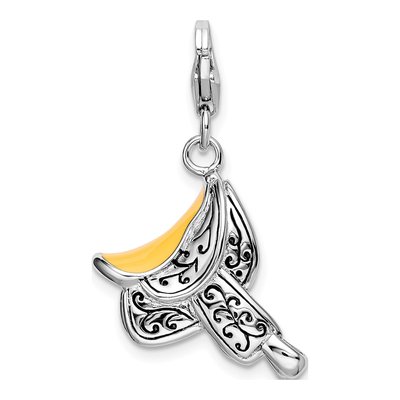 Sterling Silver Enameled Saddle Charm – view 4
