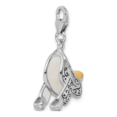 Sterling Silver Enameled Saddle Charm – view 5