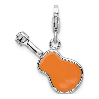 Sterling Silver 3-D Guitar Charm – view 4