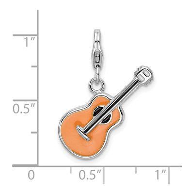 Sterling Silver 3-D Guitar Charm – view 5