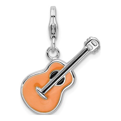 Sterling Silver 3-D Guitar Charm
