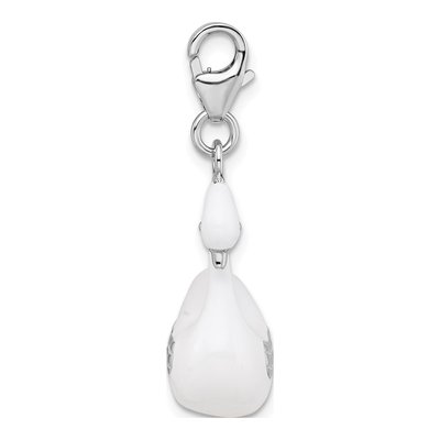 Sterling Silver Enamel Swan Charm – view 3