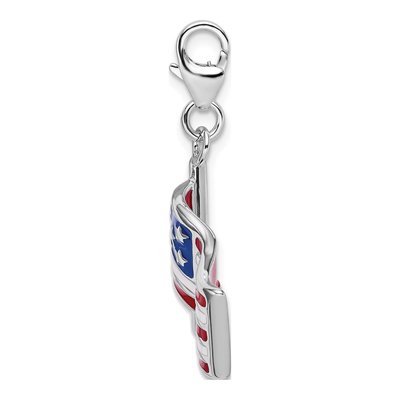 Sterling Silver Reversible Flag Charm – view 3
