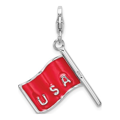 Sterling Silver Reversible Flag Charm – view 4