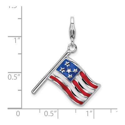 Sterling Silver Reversible Flag Charm – view 5