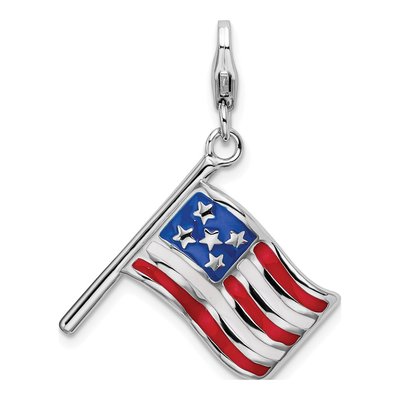 Sterling Silver Reversible Flag Charm