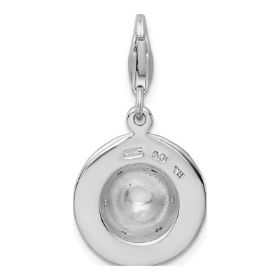 Sterling Silver CZ Enamel Zebra Hat Charm – view 4