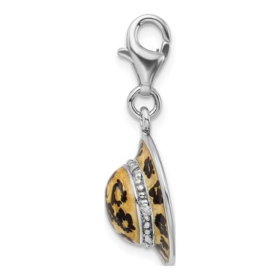 Sterling Silver CZ Leopard Hat Charm – view 3
