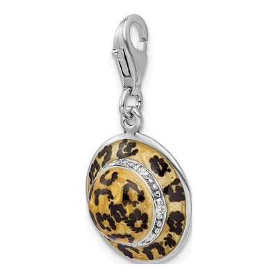 Sterling Silver CZ Leopard Hat Charm – view 5