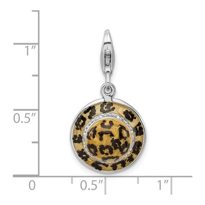 Sterling Silver CZ Leopard Hat Charm – view 6