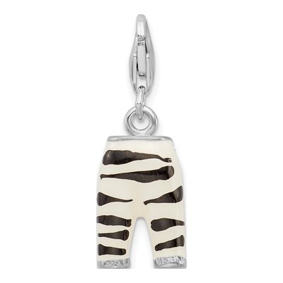 Sterling Silver CZ Zebra Pants Charm – view 4